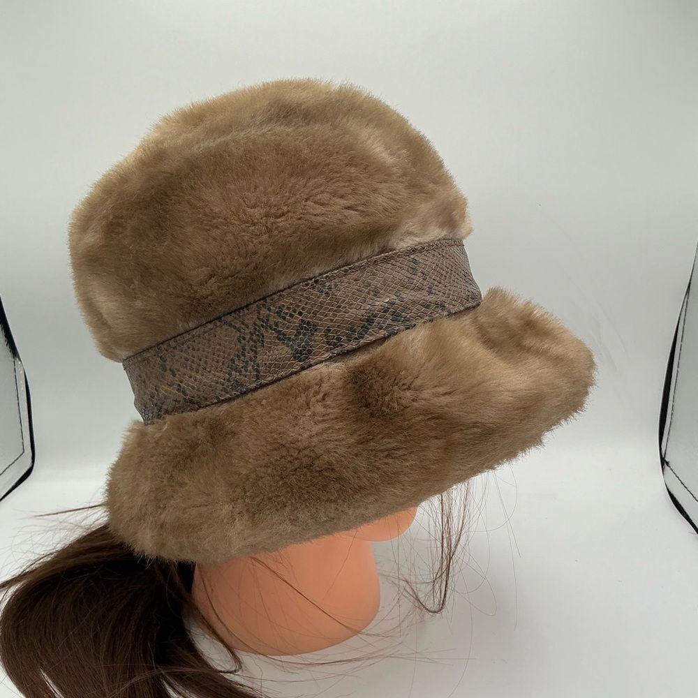 Faux Fur Brown Hat Union Made in USA